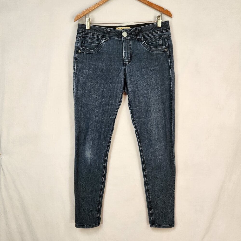 Democracy Ab Technology Skinny Ankle Jeans Women's 8 Denim Mid Rise Dark Wash